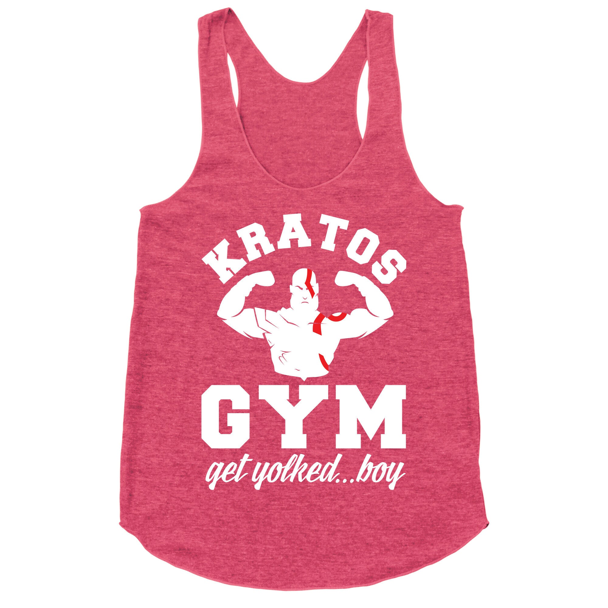 Kratos Gym Get Yolked Boy Racerback Tank